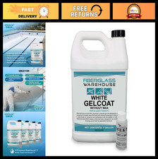 1 Gallon White Gel Coat No Wax  2 oz MEKP Catalyst - Easy Apply, Durable Resi
