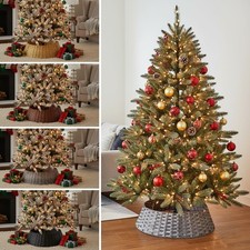 76cm Christmas Xmas Tree Skirt Round Decorative Festive Base Stand Cover 4 Pcs