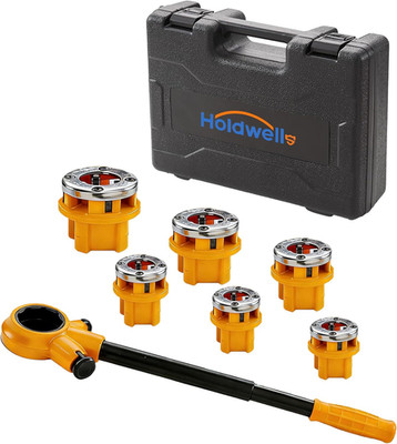 Ratchet Pipe Threader Kit W/ 6 NPT Dies (1/4'', 3/8'', 1/2'', 3/4'', 1'', 1-1/4''), He