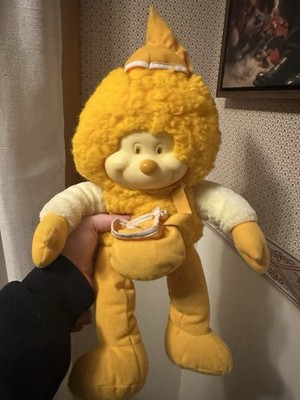 Vintage Flower Pets Yellow Fairy Plush Stuffed Animal Doll Toy 1984 Rubber Face