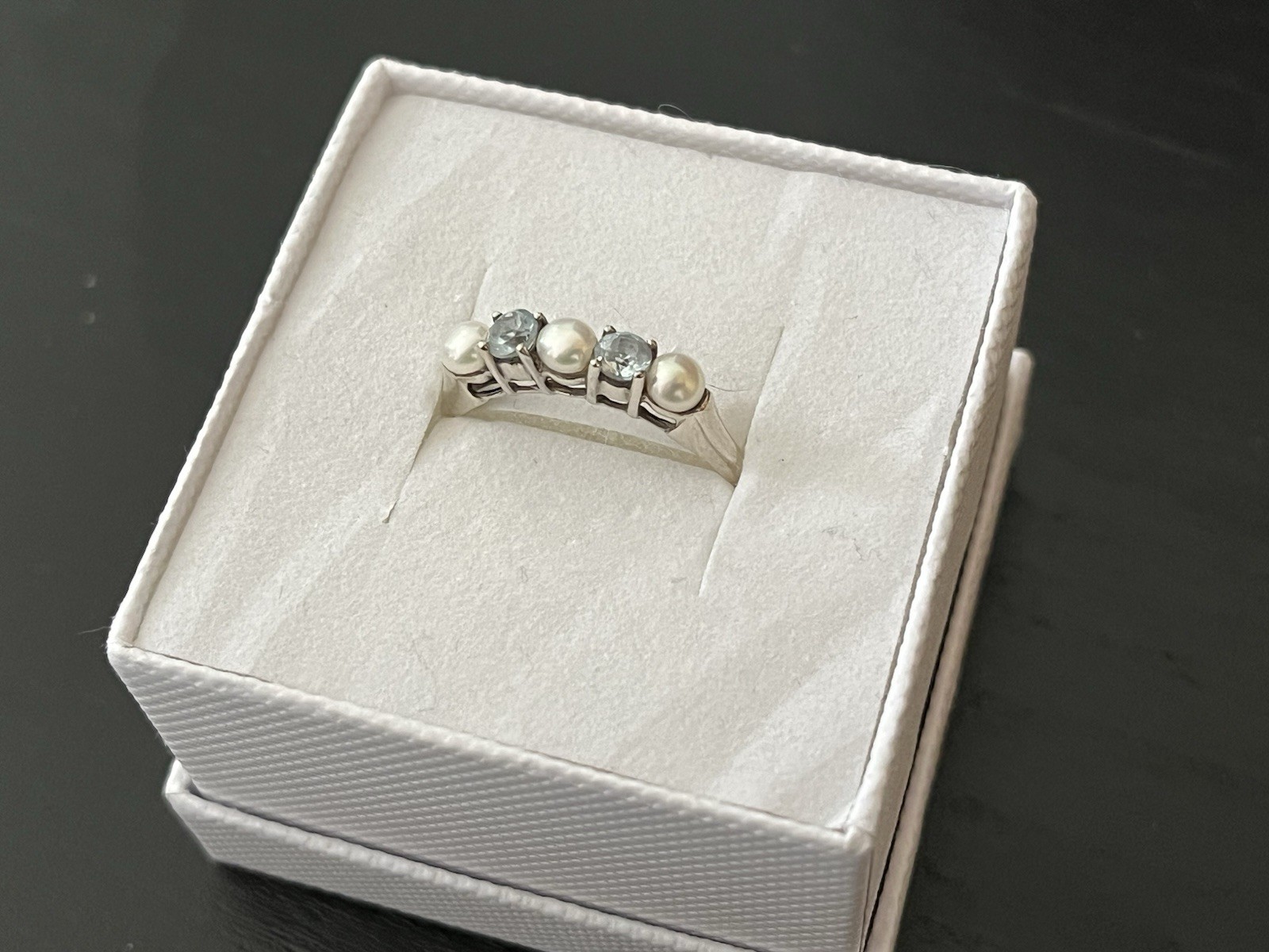 Solid 925 Sterling Silver Natural Aquamarine & Fu… - image 1