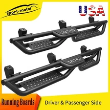 6" Running Boards for 2018-2026 Jeep Wrangler JL 4 Door Steel Drop Step Nerf Bar