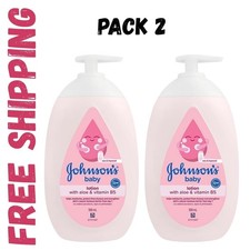 2x Johnson's Baby Lotion Natural Plant Oil B5 Hydration Newborn Moisture 500ml