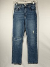 Reformation Palermo Distressed Jeans Womens 26 Straight Leg Grunge Minimalist