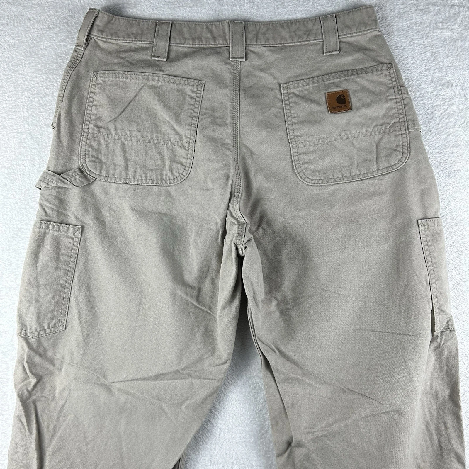 Carhartt Carpenter Canvas Pants Mens 36x32 (fits 34X31) B151 Tan Work Dungaree