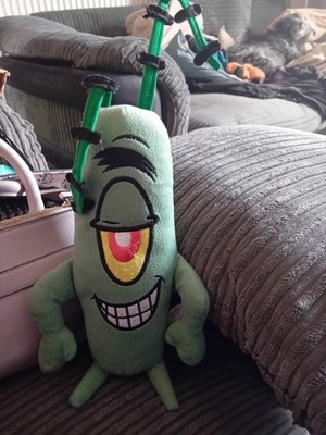 Nickelodeon Spongebob Schwammkopf Sheldon J Plankton Plüschtier, 35 cm Stofftier