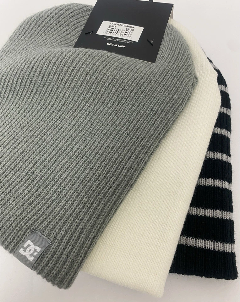 DC Shoes Skully Beanie 3 PACK Winter Hat Outdoor Ski Cap Snowboard New W Tags! - Image 3 of 4