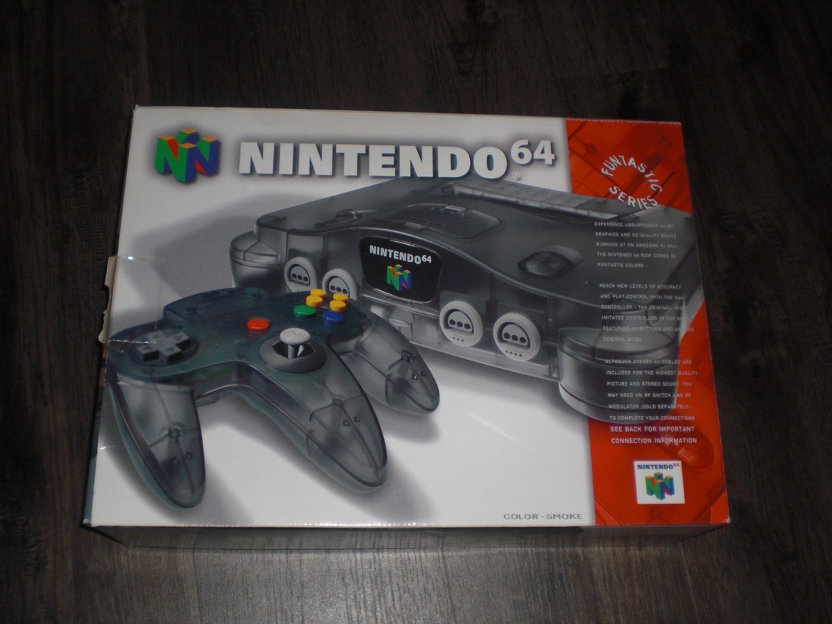 1994 FUNTASTIC GRAY Nintendo N64 Game Console Clear EMPTY BOX