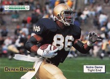 Derek Brown 1992 Gridiron #65 Notre Dame Fighting Irish