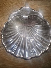 Vintage Silver Plated Clam Shell Shaped Dish Tray 5 Inch With Legs