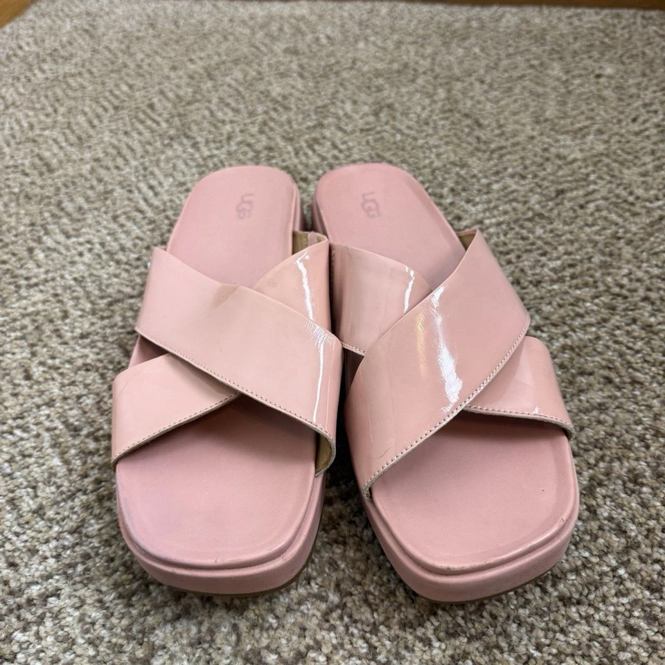 Sandalias de plataforma Ugg Emily Cossband charol rosa puesta de sol para mujer 11 Foto 3 de 4