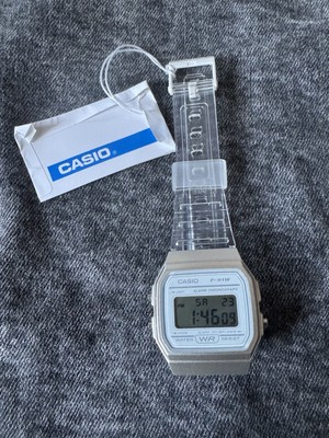 Casio Resin Chronograph F-91WS Herren Damen Unisex Weiss