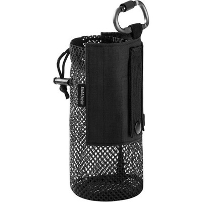 Tactical Molle Water Bottle Pouch Foldable Mesh Holder with Carabiner for Hiking