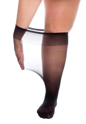 Super Wide Knee Highs 20 Denier 27'' Stretch Stockings (Black, 3)