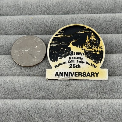Skyforest Lodge #2393 California Elks Club 25th Anniversary Pin Pinback #59512