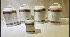 Antique German Lusterware canister set 10 pieces.