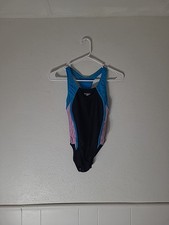 Speedo Women  s One Piece Blue And Black Size 10