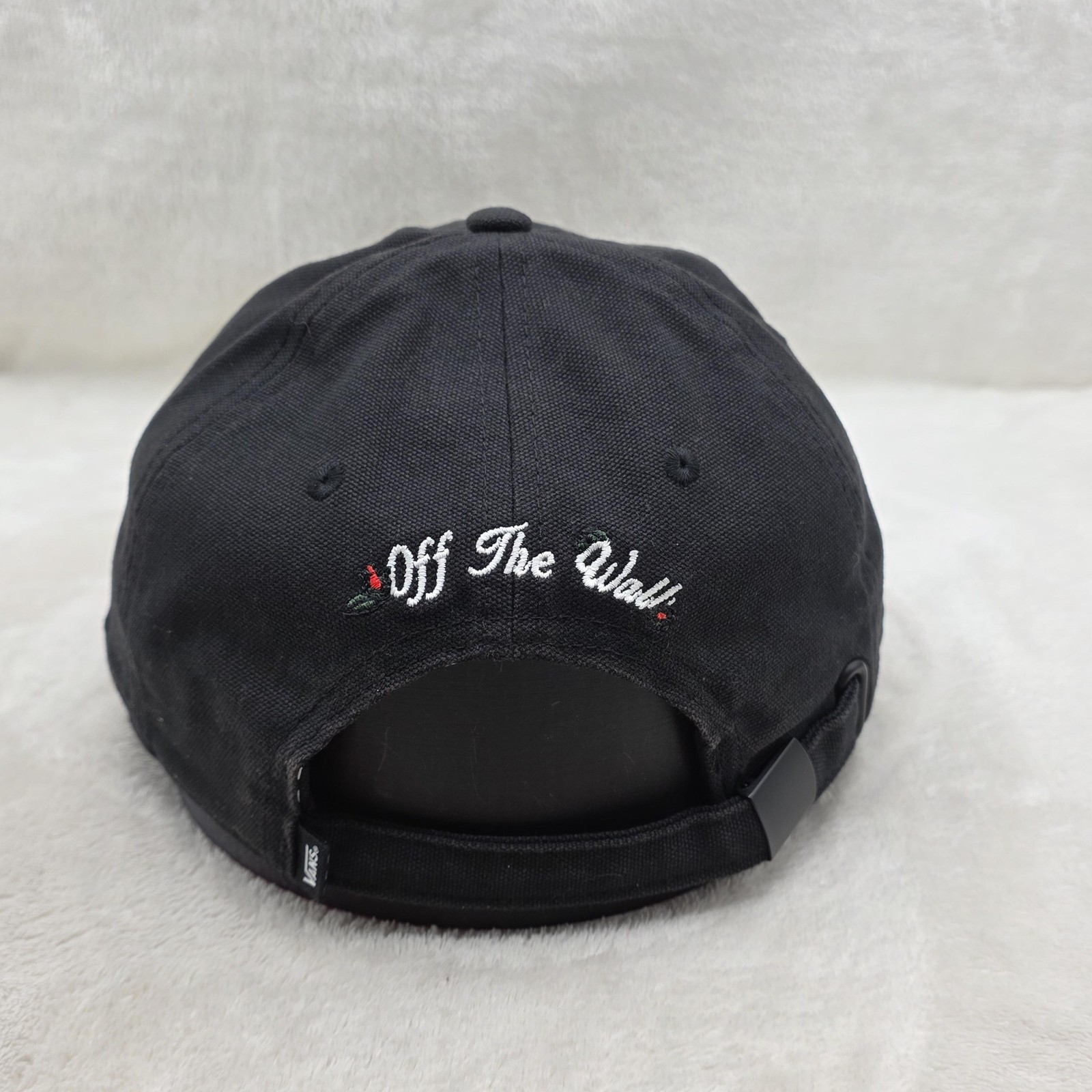 Vans Hat Cap Adjustable Strap Back Black Rose Emb… - image 5