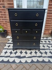 Vintage Upcycled Stag Minstrel Tallboy Chest Of Drawers Can Deliver 