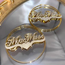 Custom Name Stainless Steel Earrings for Women Frosted Jewelry Custom Earring