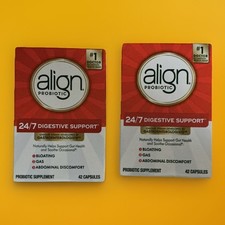 Lot of 2 Align Probiotic Digestive Support 24/7 42 capsules 84 Total 09/2026