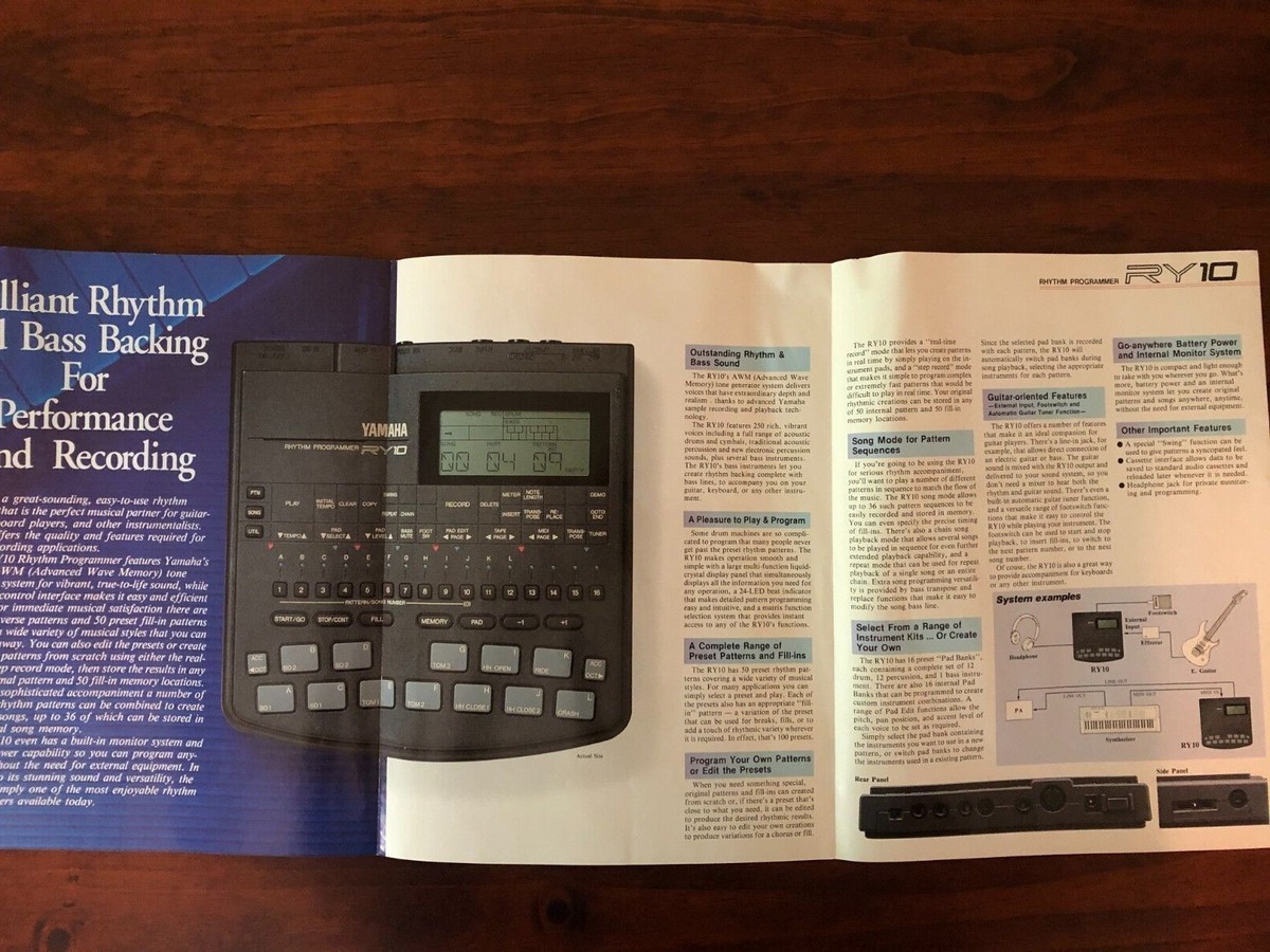 Yamaha RY10 Rhythm Programmer Product Spec Brochure Yamaha