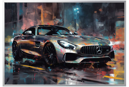 Leinwand-Bild Auto Mercedes AMG GT Wandbild Automobil Anime Bilder Dekoration - Bild 1 von 4