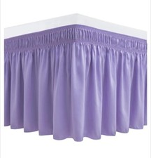 Biscaynebay Wrap Around Bed Skirts for Twin Twin XL Beds w/ Short 12" Drop
