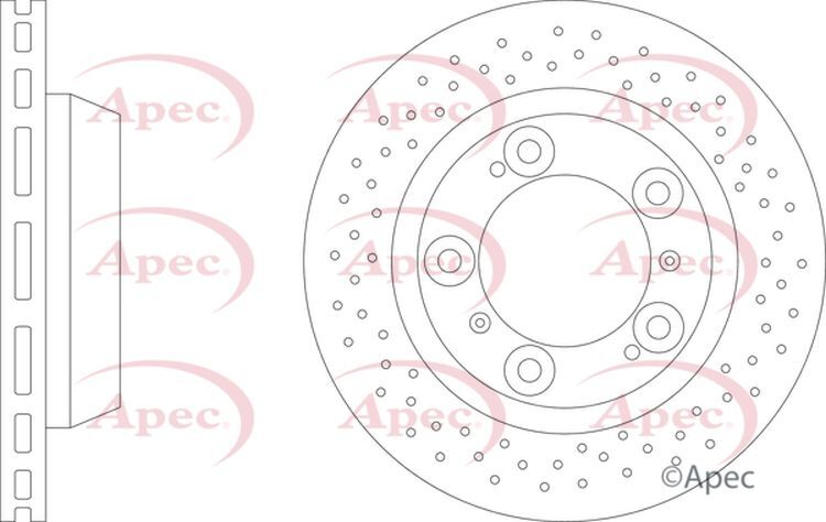 Apec Brake Disc Rear Single 98635240301 98735240300 98735240301 DSK2503