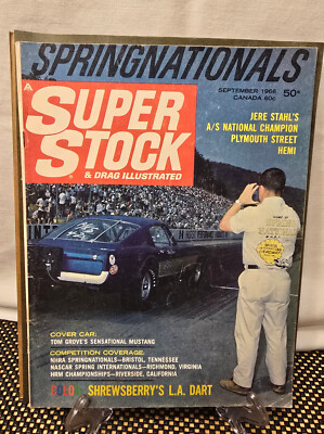 Super Stock & Drag Magazine Sep 1966 Tom's Mustang PLYMOUTH STREET HEMI L.A DART
