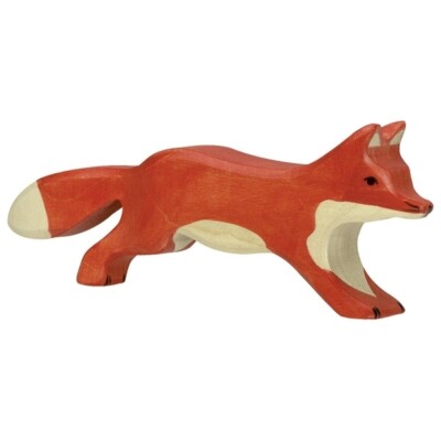 Holztiger 80094 Fuchs laufend 15 cm Holzfiguren Serie Waldtiere