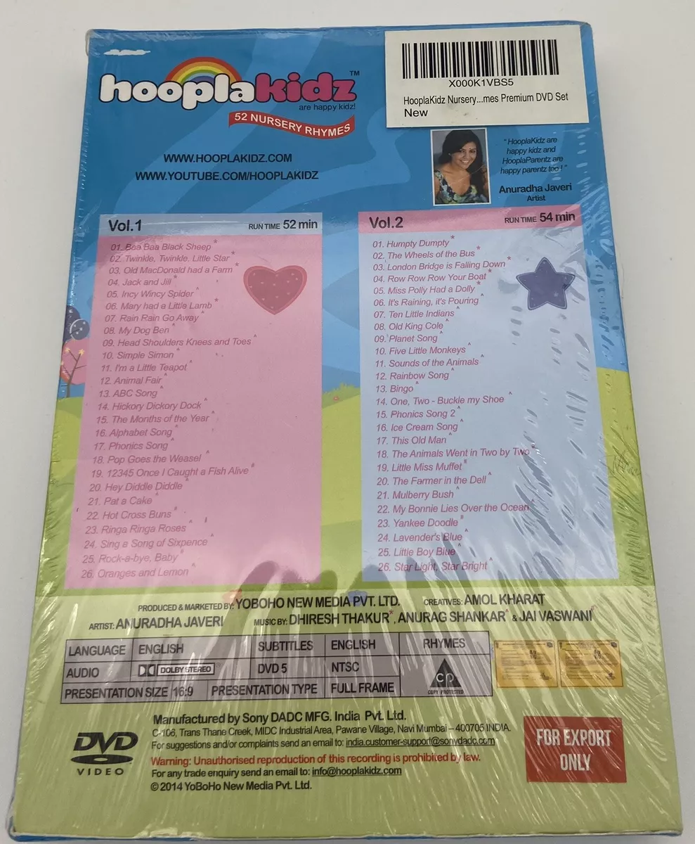 Hoopla Kidz Vol. 1 & 2    Nursery Rhymes   New Sealed DVD