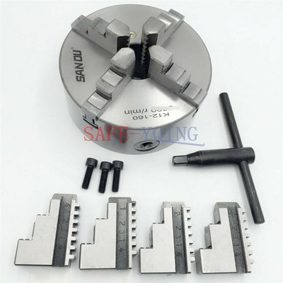 4jaw K12-160 Lathe Chuck 160mm   Chuck Self-centering  working Milling #WD10