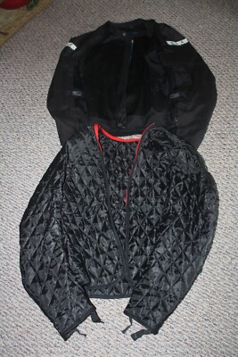 2 pc Speed Strength Black Motorcycle Jacket Men Sz L Borleni Windproof RN#90261