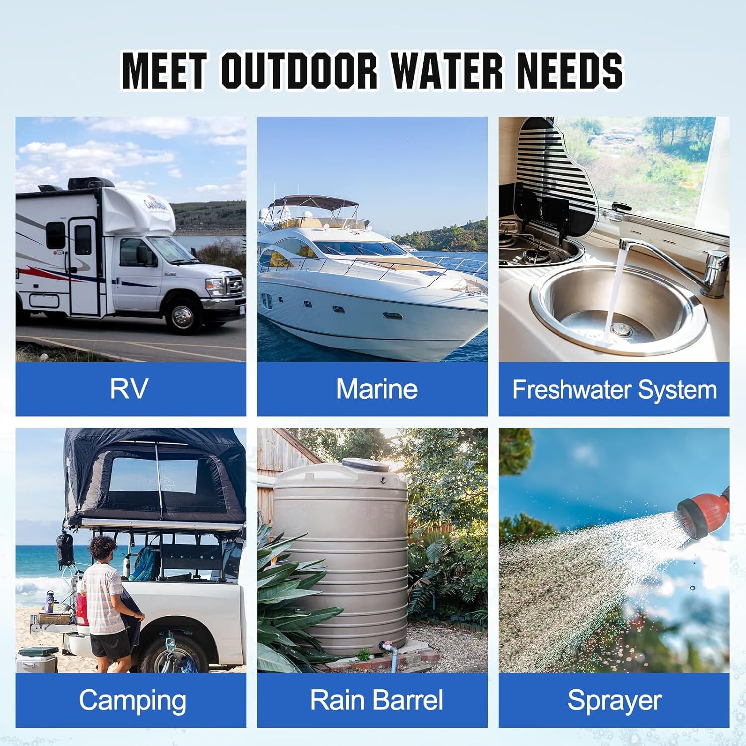 DC HOUSE 110 Volt RV Water Pressure Diaphragm Pump 4GPM 50PSI 33-Series 110V AC 