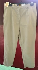 Women's BLUE GENERATION Flat Front Expandable  Waist Khaki Sz 14 30 Inseam NWT