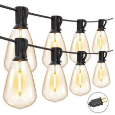 Outdoor String Light Waterproof, ST38 50FT - LED Outside Lights Garden Balcony
