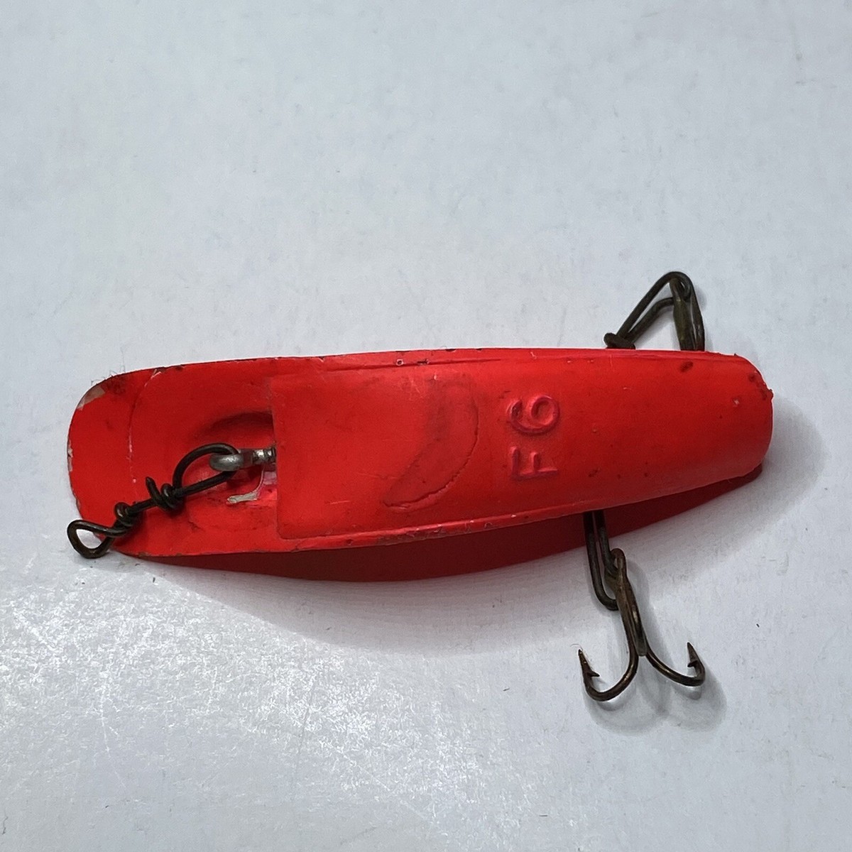 Vintage Fishing Lure Neon F-6 Flatfish Lazy Ike Style Lure 3
