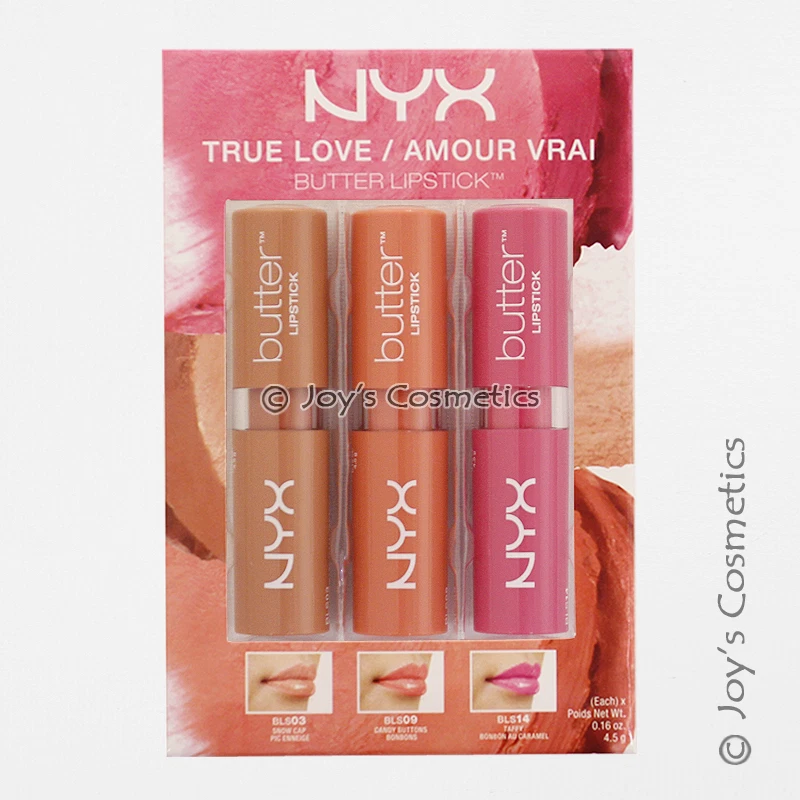 1 NYX Butter Lipstick 3 Piece Set - True Love " BLSSET02 " *Joy's cosmetics*
