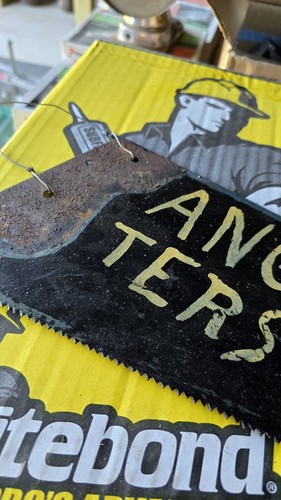 Albert Kid Mertz Saw Sign Outsider Art "Anger Is One Letter Away From Danger" - Picture 2 of 9
