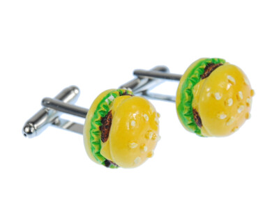 Hamburger Manschettenknöpfe Miniblings Knöpfe + Box Cheeseburger Burger Fastfood