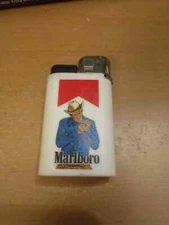 Marlboro Cigarettes White Disposable Lighter Standing Cowboy Used