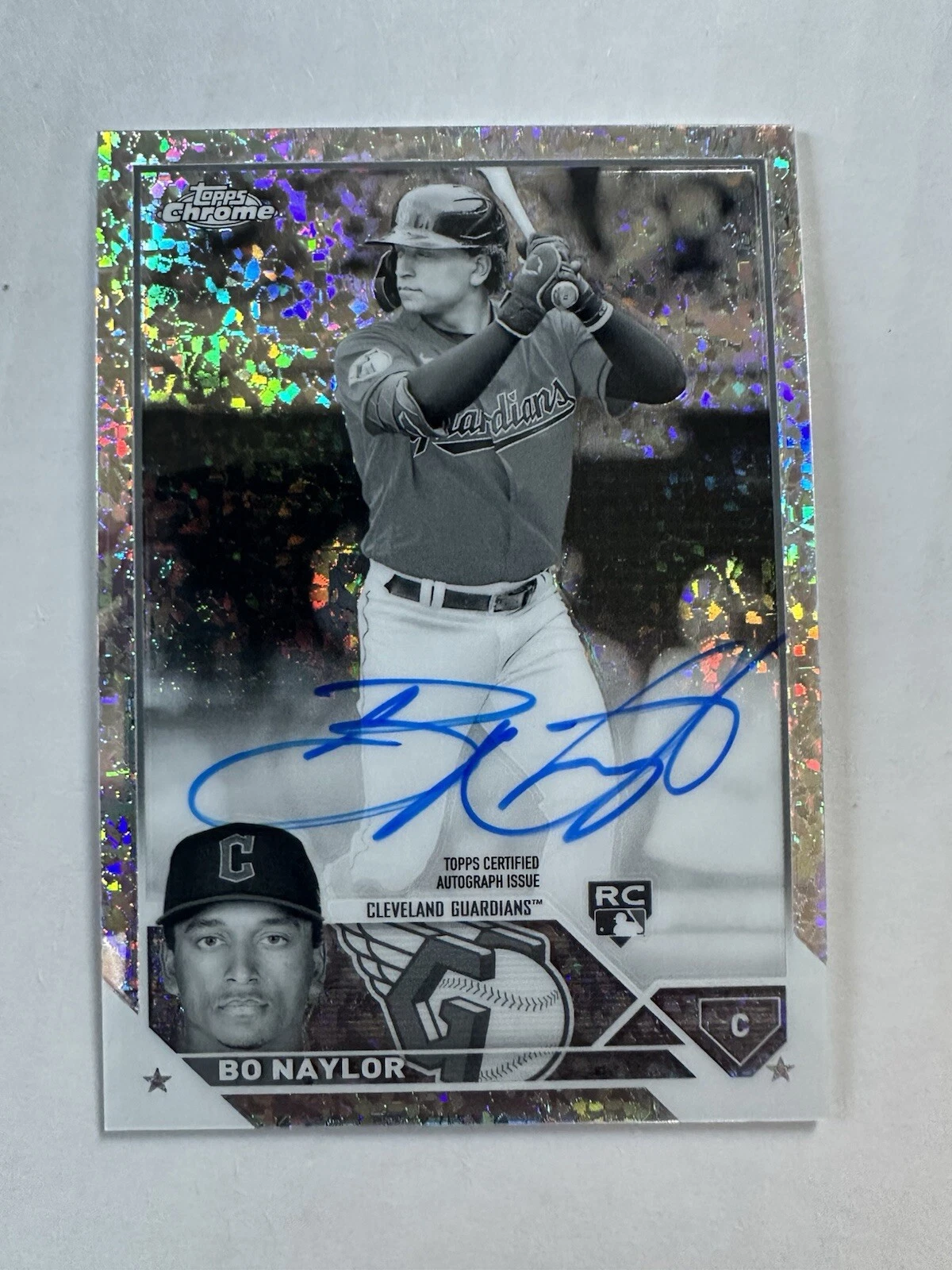 BO NAYLOR 2023 TOPPS CHROME BLACK WHITE MINI DIAMOND SP RC ROOKIE AUTO GUARDIANS