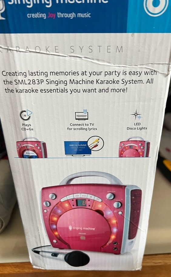 Singing Machine SML-283P CD+Graphics Portable Karaoke System