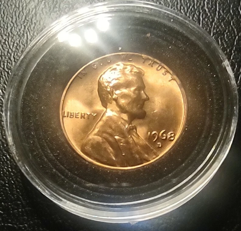 1968 D Lincoln Memorial Cent Denver Mint Red Uncirculated With Rim Error - Image 3 of 4