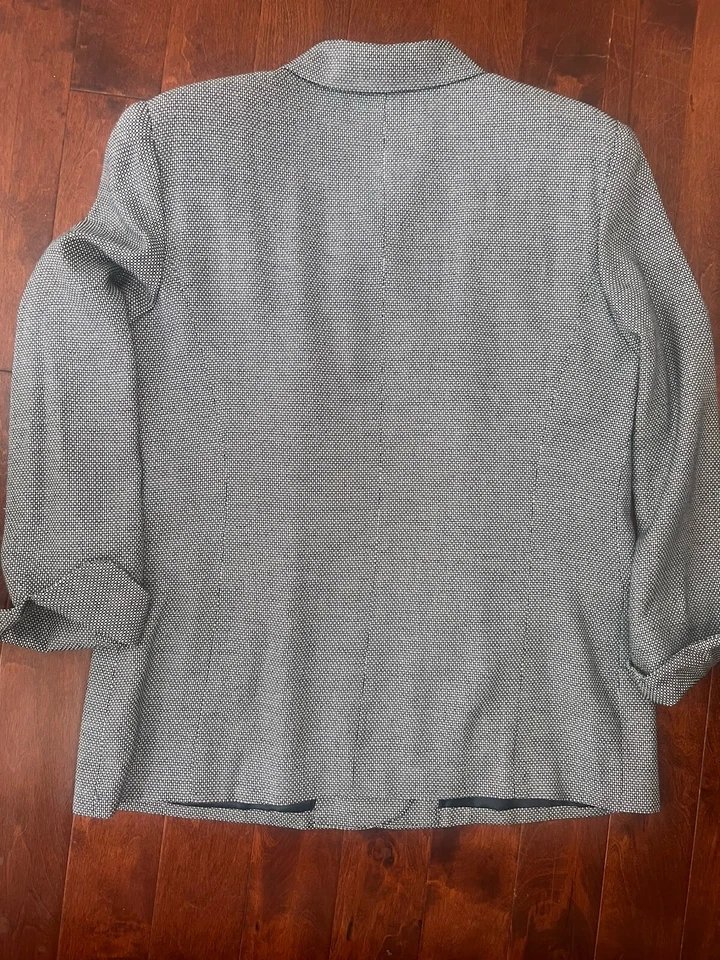 Christian Dior женщин размер 12 вискоза/льняная смесь 2 пуговицы куртка / винтажный - Изображение 4 из 4