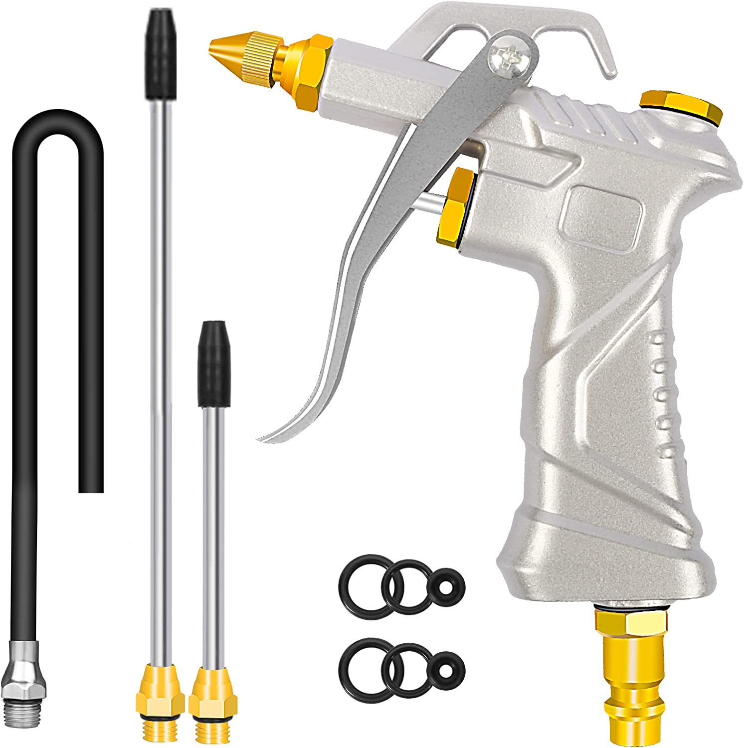 Air Gun for Compressor, Air Blow Gun with Brass Adjustable Air Nozzle, Air Tools