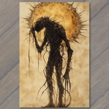 Art Print  Cosmic Tree Roots Abstract Sun Creature Mythical Skeleton Fantasy
