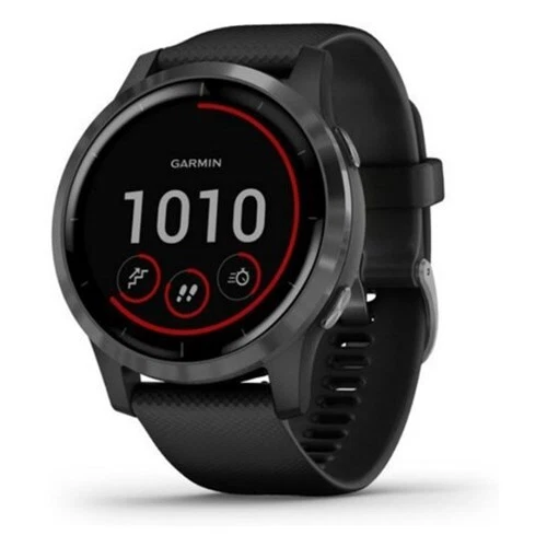 Garmin 10-02174-11 Vivoactive 4 Black with Slate Hardware GPS Fitness  Smartwatch 753759228002