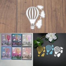 Hot Air Balloon w Clouds Cutting Embossing Dies – Up, Up & Away Transportation